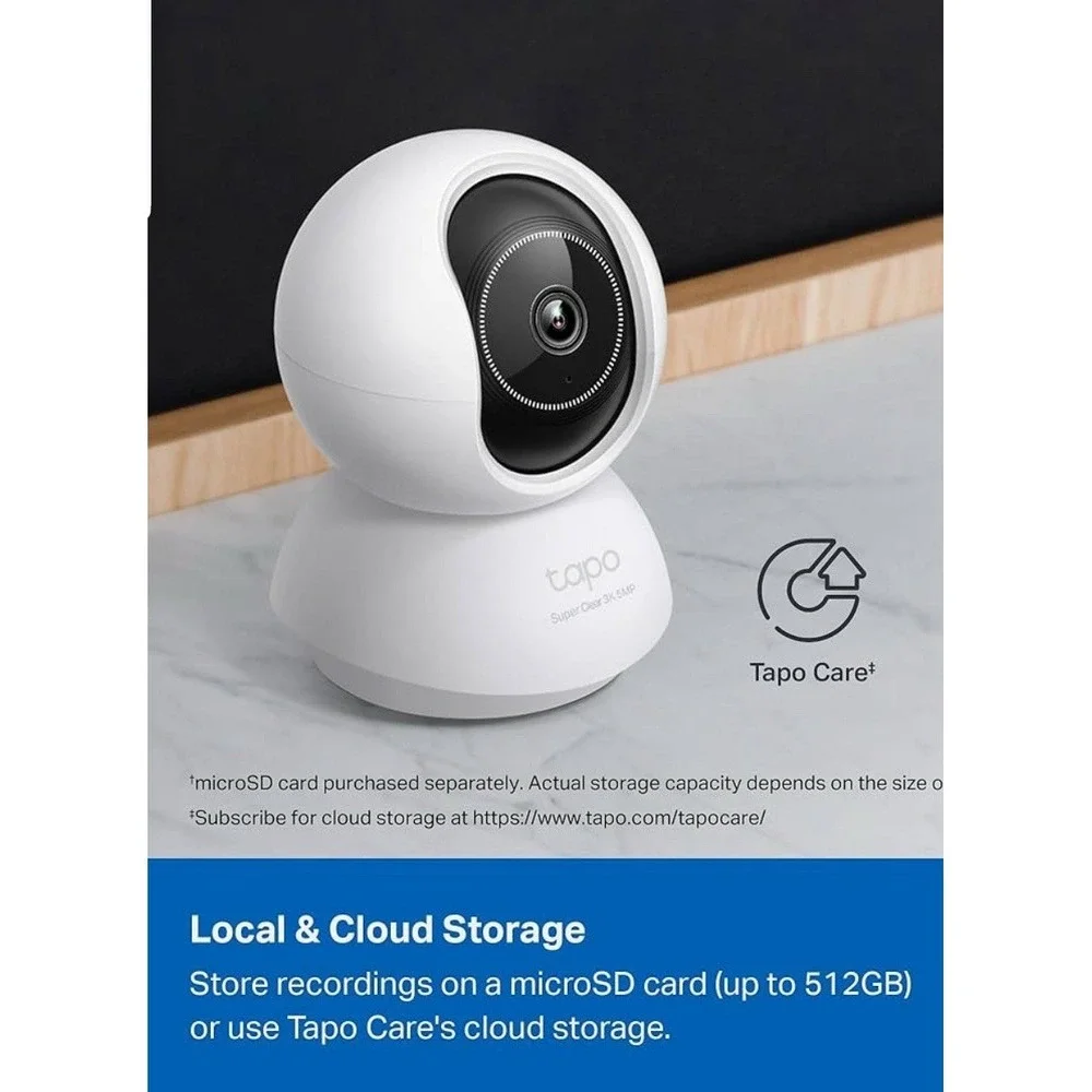 3K 5MP Indoor Security Camera w/ 360° Pan Tilt, Night Vision, Alexa Ready